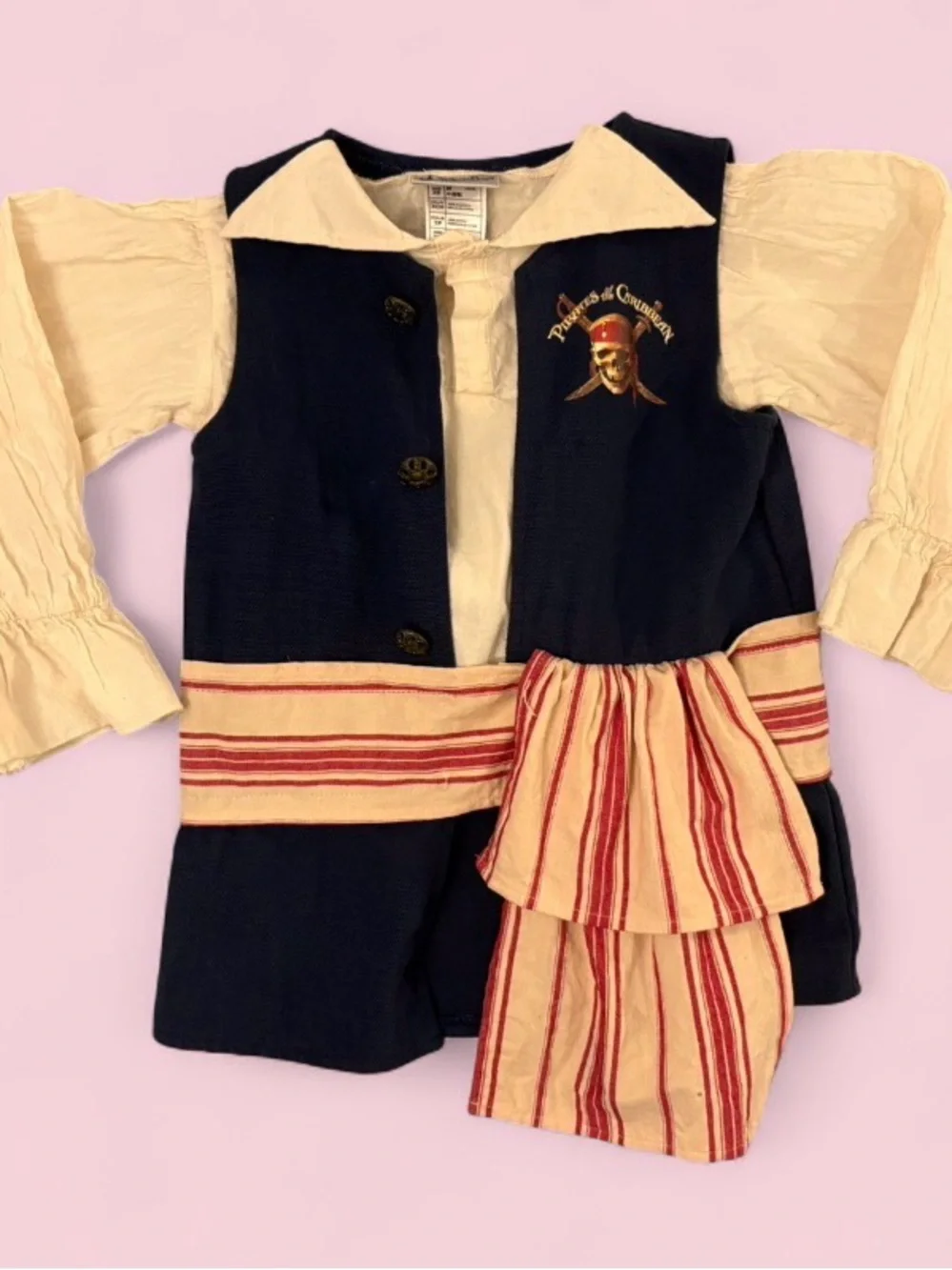 Disney Parks Authentic Pirates of the Caribbean Costume Shirt Vest Sash Size XS - Picture 1 of 6
